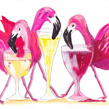 Load image into Gallery viewer, &#39;Flamingo Happy Hour II&#39; Art Print
