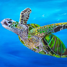 Load image into Gallery viewer, Green Turtle art print
