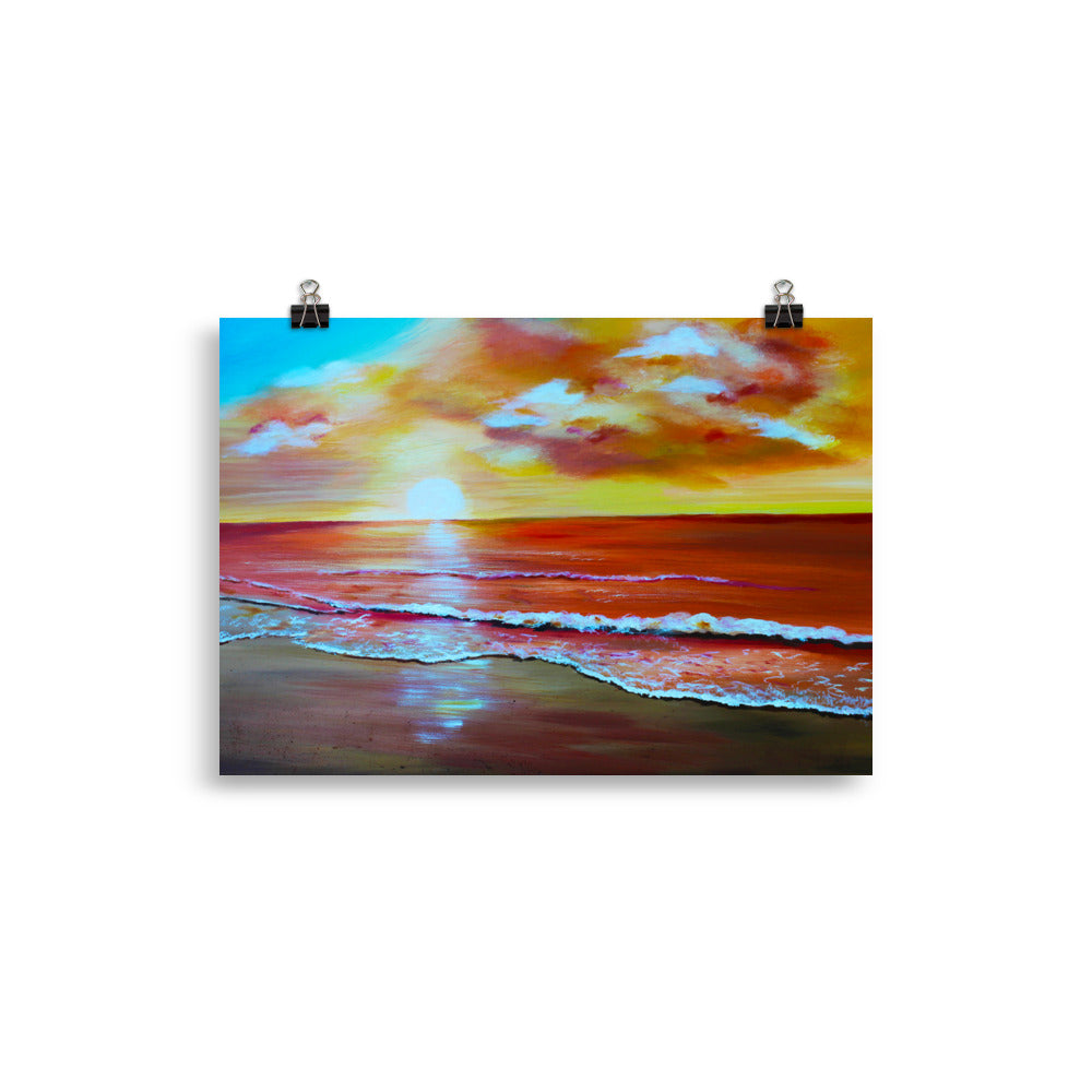 Sunset Beach Art Print 20 x 30cm