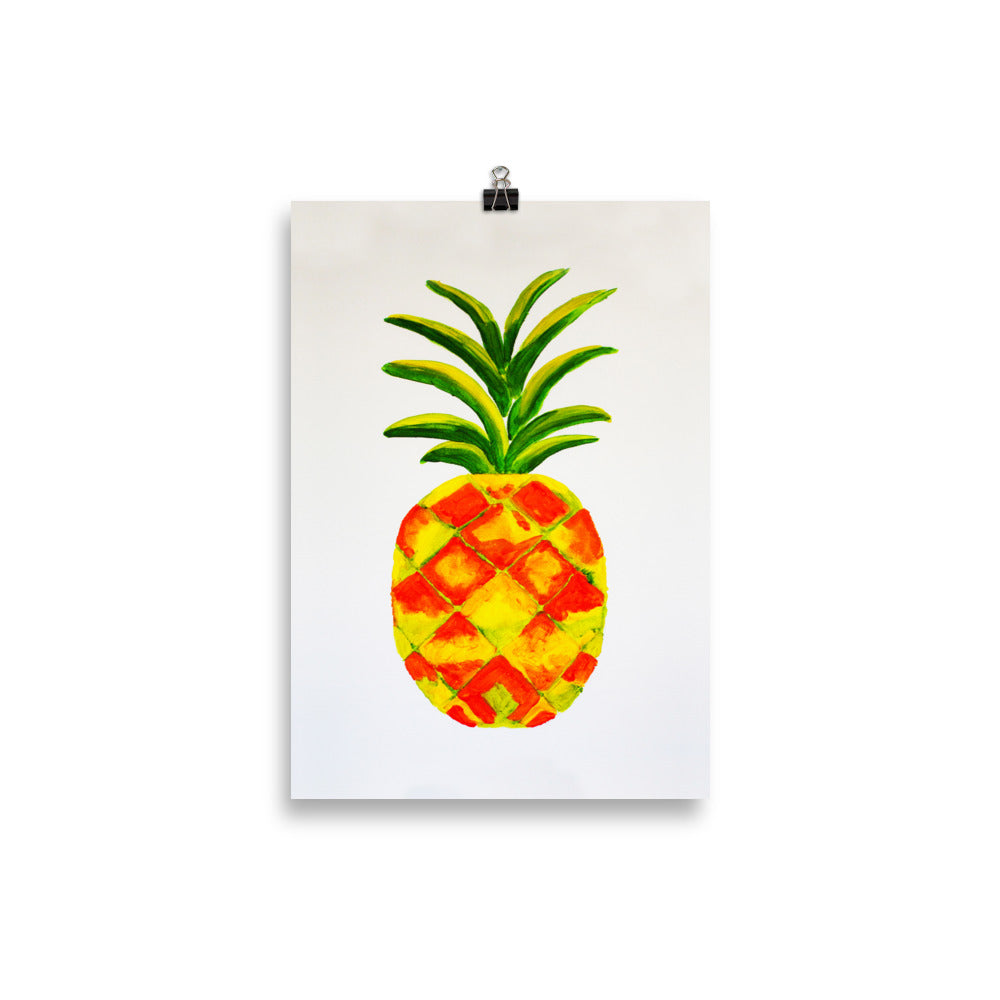 Golden Pineapple Art Print - 20 x 30 cm