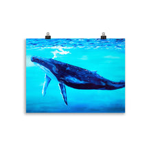 Load image into Gallery viewer, Into the Blue Whale Art Print 30 x 40cm
