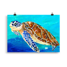 Load image into Gallery viewer, Brown Sea Turtle Art Print 50 x 70cm
