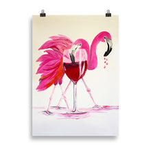 Load image into Gallery viewer, Flamingo Happy Hour Art Print 50 x 70cm
