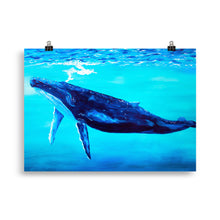 Load image into Gallery viewer, Into the Blue Whale Art Print 50 x 70cm
