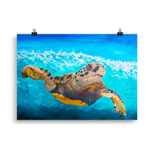 Load image into Gallery viewer, Turtle Underwater Art Print 50 x 70cm
