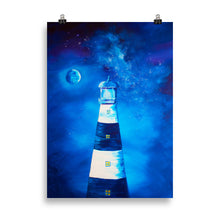 Load image into Gallery viewer, Moonlight Lighthouse Art Print 50 x 70cm
