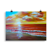 Load image into Gallery viewer, Sunset Beach Art Print 50 x 70cm
