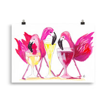 Load image into Gallery viewer, &#39;Flamingo Happy Hour II&#39; Art Print
